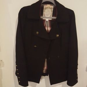 Military Style Wool Pea Coat